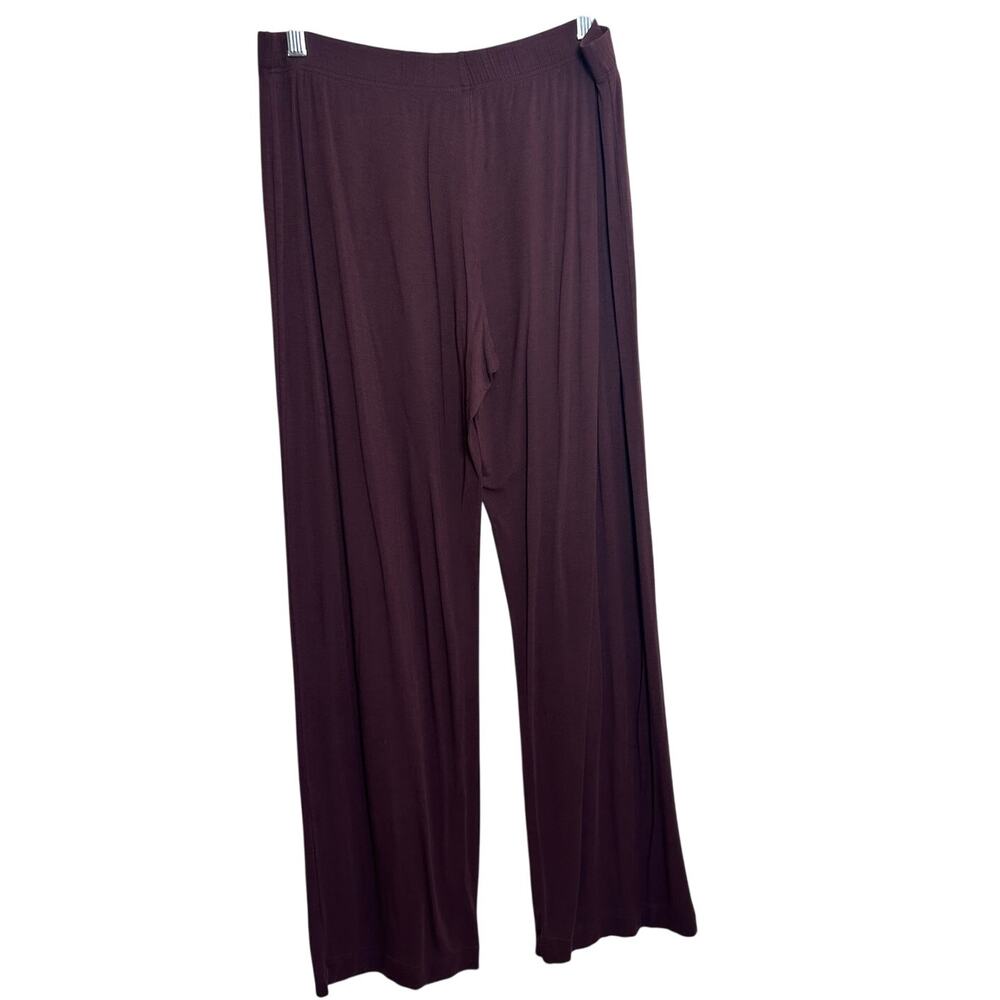 HANRO Burgundy Lounge Pajama Pants M Soft Stretch Modal Drawstring Switzerland - Picture 2 of 8